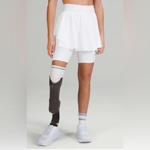 Lululemon Athletica White Skirt with Built-In Shorts